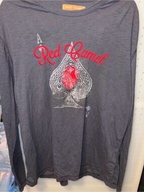 Red Camel Men's Long-Sleeve Logo with Ace of Spades Graphic XXL